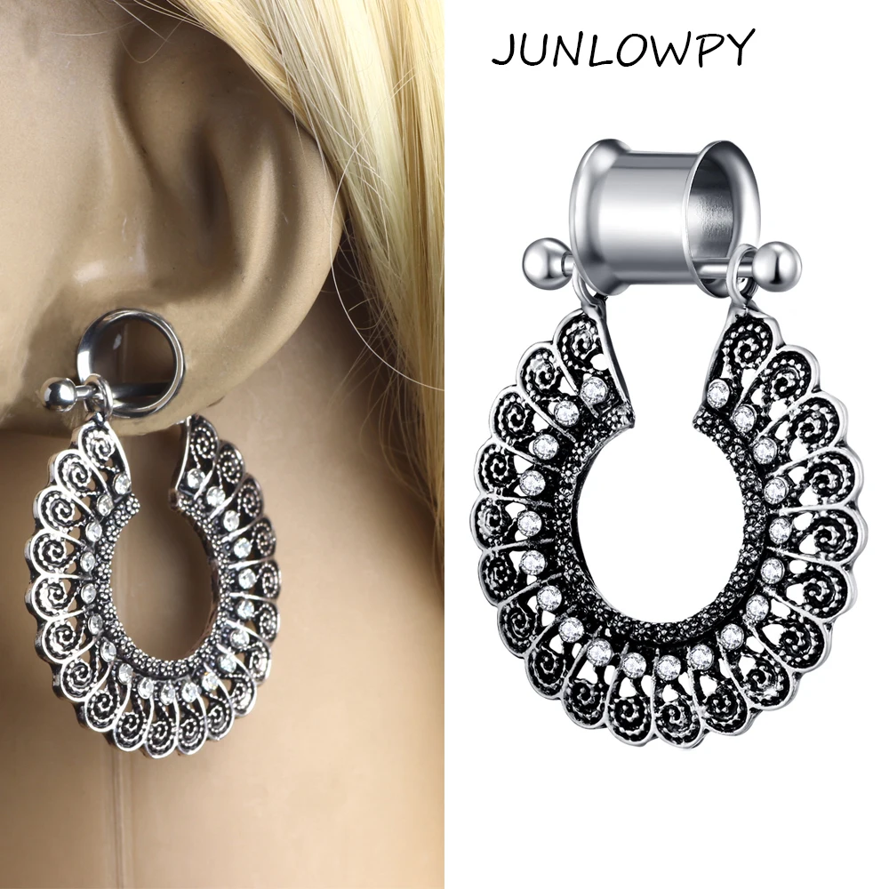 Buy JUNLOWPY Piercing Flared Ear Tunnel Plugs Silver