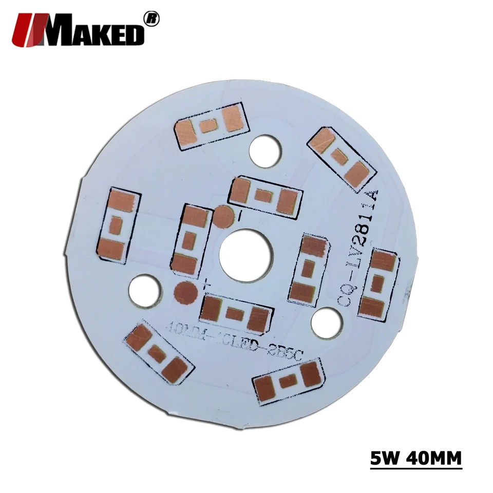 50 шт. светодиодный PCB 3 Вт 5 Вт 7 Вт диаметр 40 мм без SMD5730 пластина PCB светодиодная алюминиевая пластина радиатора для лампы, хрустальные огни DIY