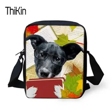 THIKIN черными песиками модные сумки для Для женщин сумка через плечо монеты телефон сумка Сумки животных Печать сумка Bolsas Feminina