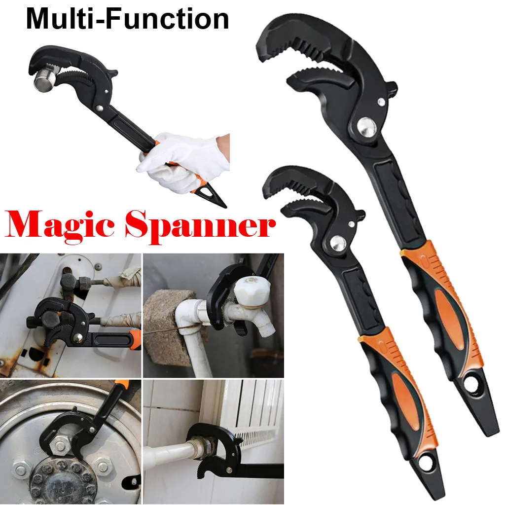 

2PCS Adjustable Magic Wrench Multi-Function Spanner Universal Wrench Pipe Tool set of tools torque wrench multitool