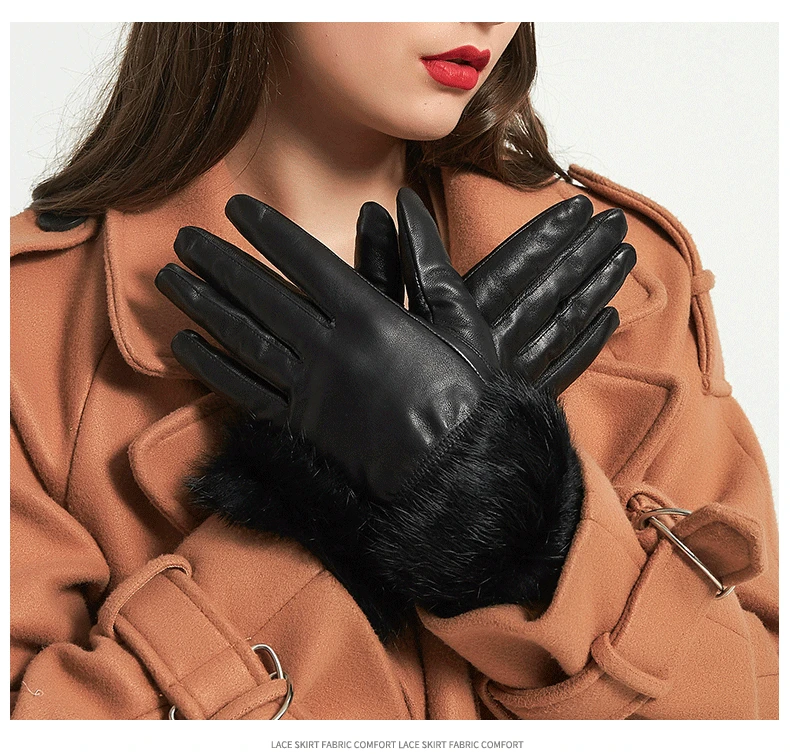 Модные осенние и зимние женские мягкие перчатки из натуральной кожи зимние теплые варежки Рождественский подарок