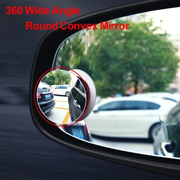 

Universal Car Convex Mirror 360 Degree Rotation Adjustable Framless Blind Spot Mirror Auto Round Glass Convex Rear View Mirrors