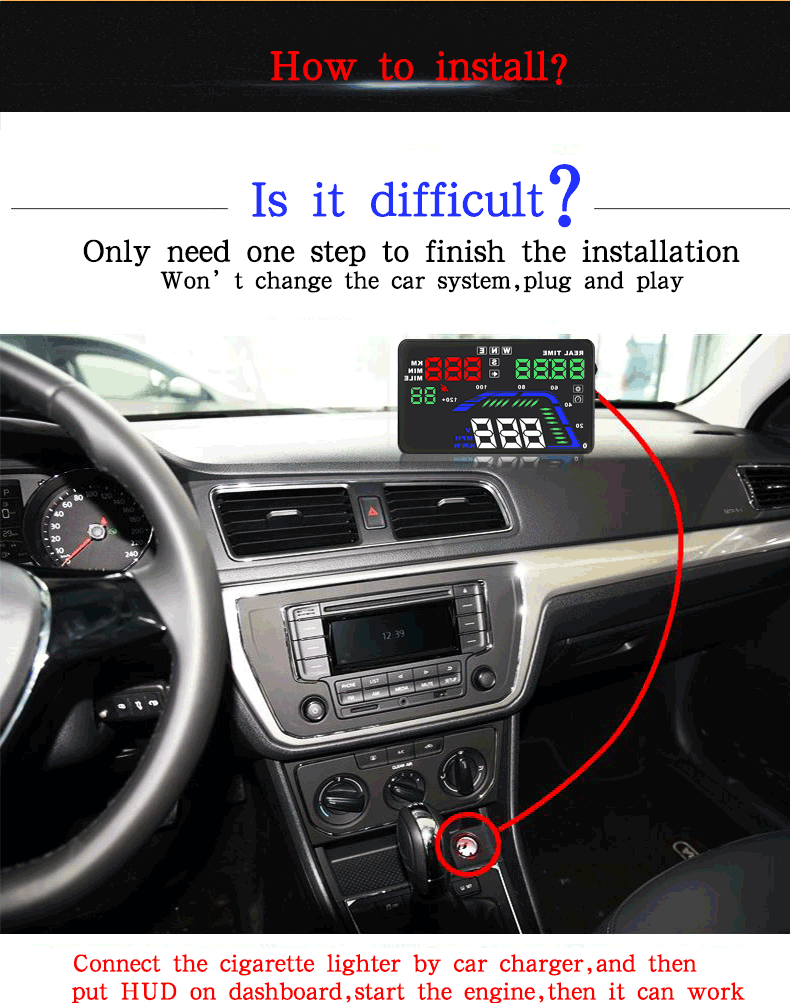 Горячая Распродажа HUD Дисплей потребление данных Q7 5,5 дюймов OBD 2 gps функции цифровой спидометр Heads Up Красочные