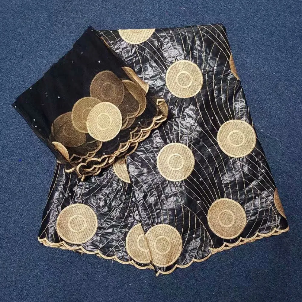 

African Bazin riche cord lace fabric embroidered high quality 2018 Bazin riche getzner 5+2 yards net lace fabric for wedding