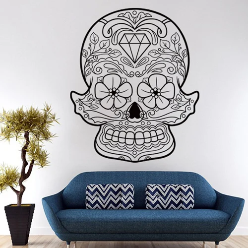 Украшение для Хэллоуина мексиканский череп шаблон собрать стикер на стену s для вечерние креативные домашний декор спальня ПВХ Настенная Наклейка на стену - Цвет: YR012