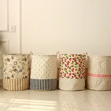 35*45 см Zakka Стиль мультфильм холст хлопок белье ткань одежда бочки корзина для хранения белья/сумки для игрушек/книга/полотенца