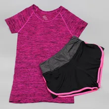 С короткими рукавами спортивный жилет и спортивные Шорты для женщин сочетание быстрый сухой освежающий дышащий