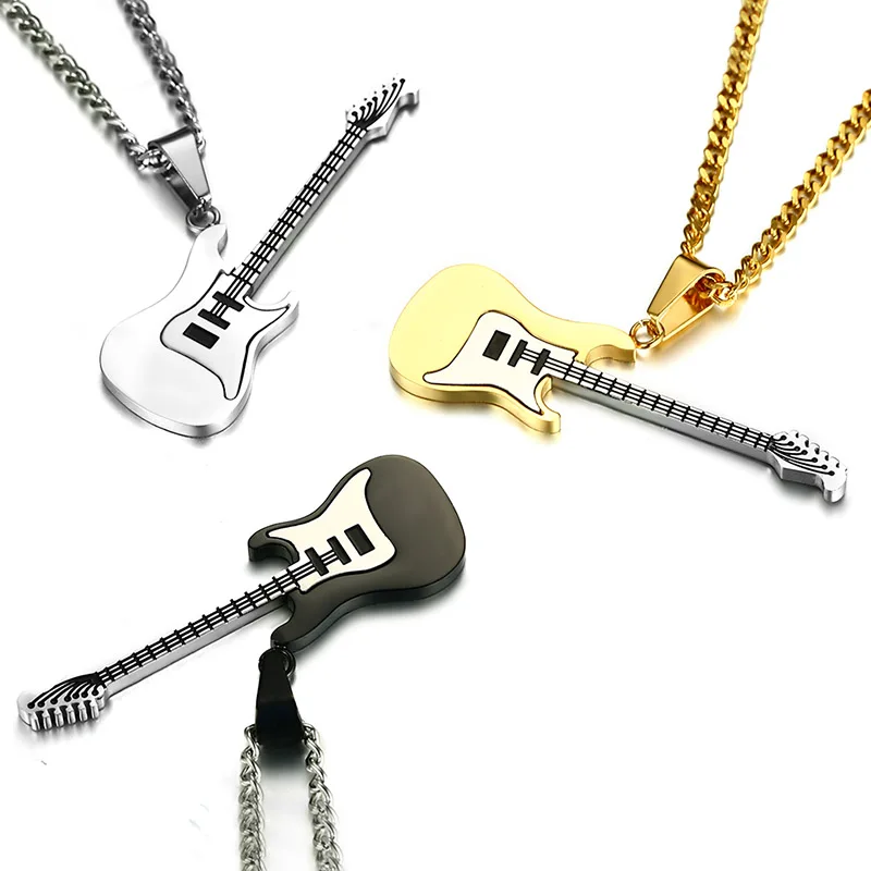 Instrument Jewelry Musician Pendants 53mm Delicate Electric Guitar