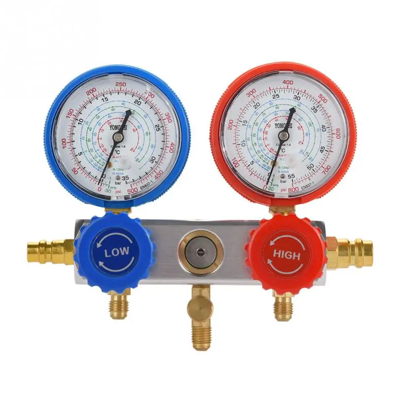 0~ 500Psi кондиционер манометр хладагент диагностический фторный коллектор Настольный комплект для установки манометра шланги Быстрый переходник