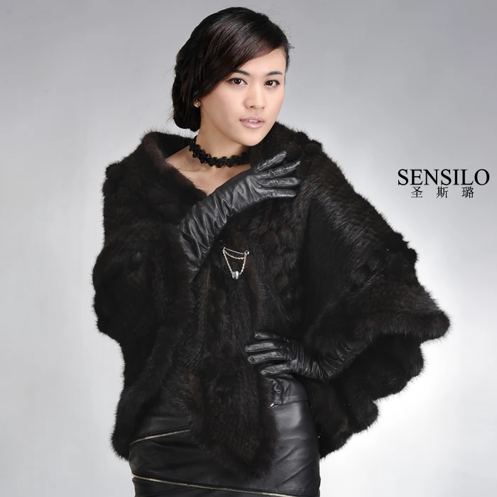 Женская осенне зимняя шаль из натурального меха норки модель VF0155 2016|mink fur shawl|fur