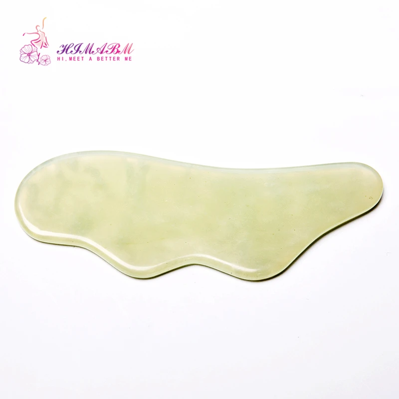 1 Pcs natural light green jade Guasha massage tool facial treatment scraping health care 1 Pcs natural light green jade Guasha massage tool facial treatment scraping health care