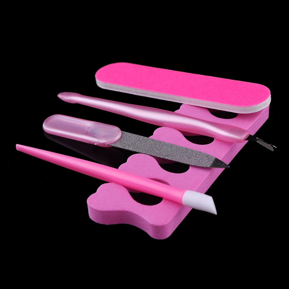 

Random Color!! 5 pcs Nail Manicure Pedicure Files Toe Finger Separator Cuticle Fork Stick Dead Skin Remover Tool