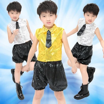 

Child Paillette Jazz Dance Clothing Hip Hop Dance Costume Set Ballroom Dance Clothes