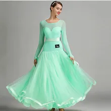 Бальное платье для соревнований, стандартные Бальные платья, костюмы для вальса, foxtort, платье для танцев, стандартная зеленая танцевальная одежда для женщин