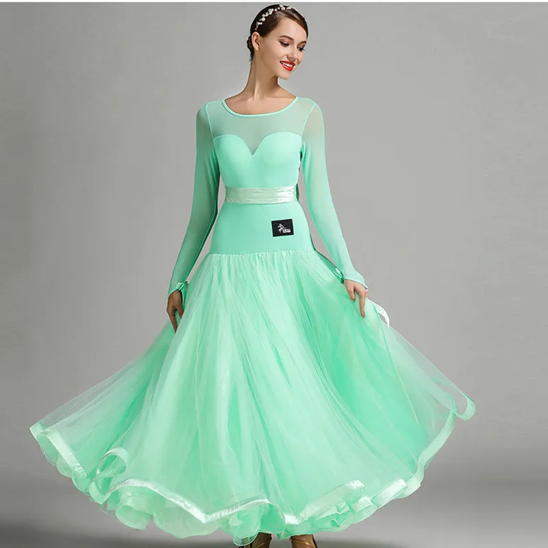Платье для бальных танцев стандартный цвет зеленый цвет|ballroom waltz dresses|waltz dressdress