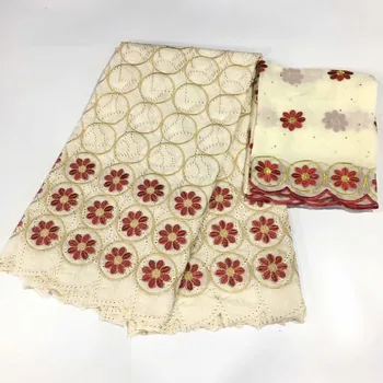 

LC!High Quality 100% Cotton Swiss Lace Fabric African Voile Lace Fabric Plus Chiffon Blouse Lace For Party Dress! F31601