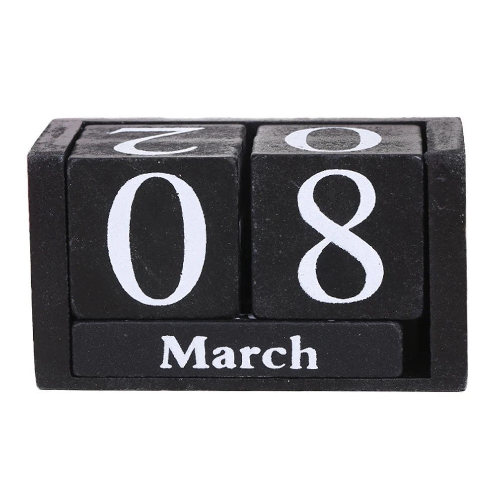 

Wood Calendar Planner Living Room Desktop Home Office Decor Wood Block DIY Month Date Display Reusable Gifts Desk Decoration