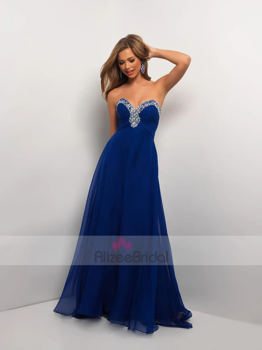 Sweetheart Floor Length Crystal Chiffon A Line Evening Designer Dress Obp0004 | Свадьбы и торжества