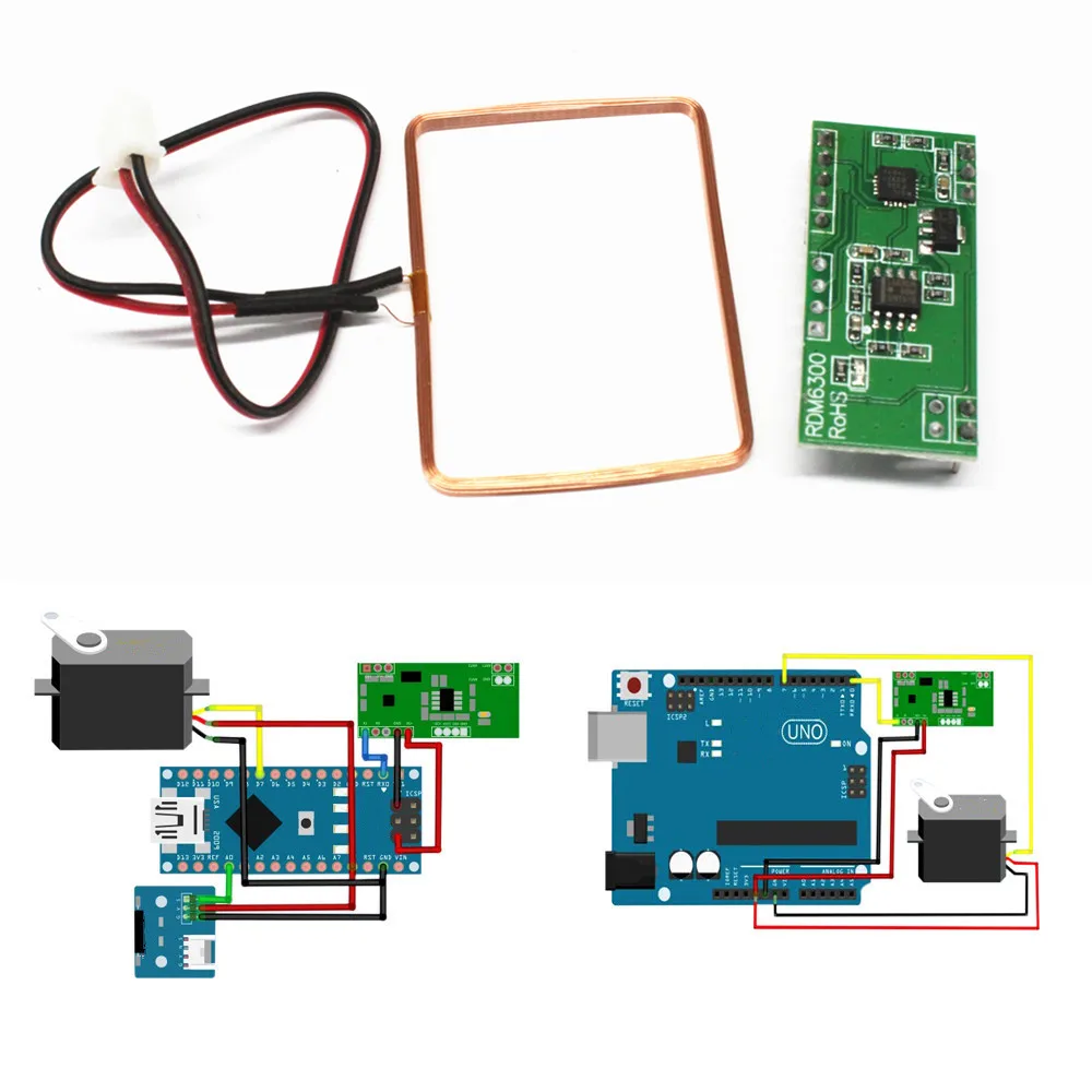 UART 125 кГц EM4100 RFID карты Ключ ID Считыватель Модуль RDM6300(RDM630) для Arduino