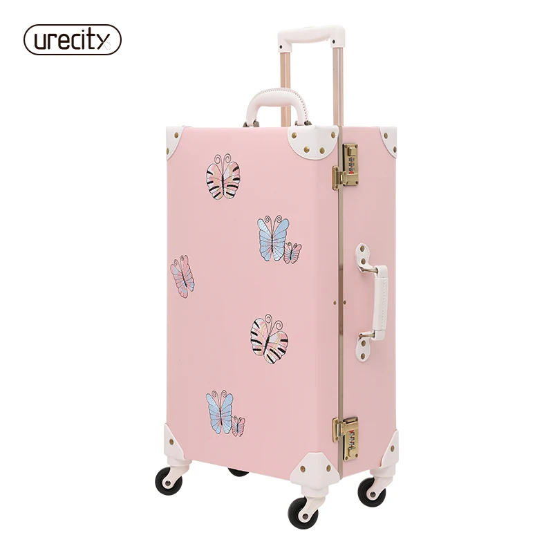

2018 NEW travel luggage bag brand suitcase leather digital luggage scale butterfly brand children suitcase spinner free shipping