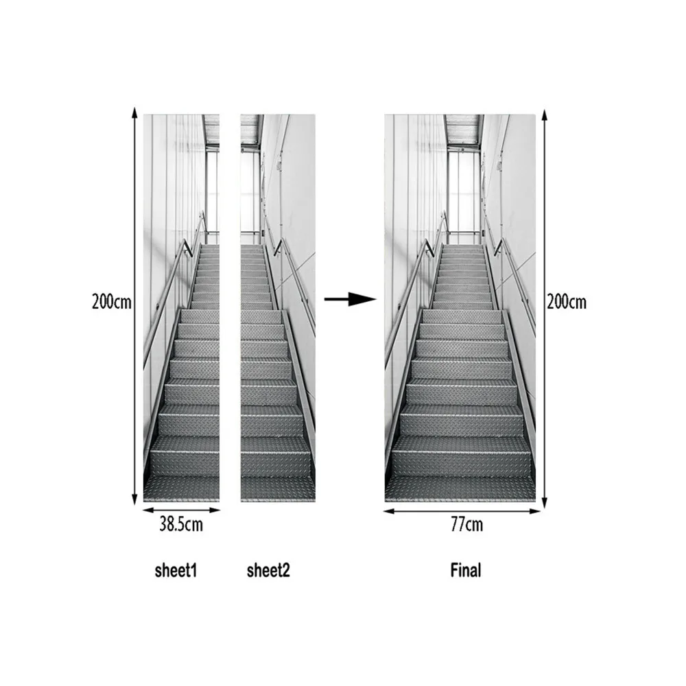 Креативные 3D стерео наклейки на дверь, лестницы, персонализированные деревянные двери, реновация, виниловые украшения для дома, наклейки для спальни, гостиной