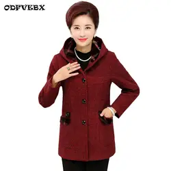 Большой размер XL-5XL Женская шерстяная куртка новый толстый хлопчатобумажное пальто среднего возраста casaco feminino осенние и зимние шерстяные
