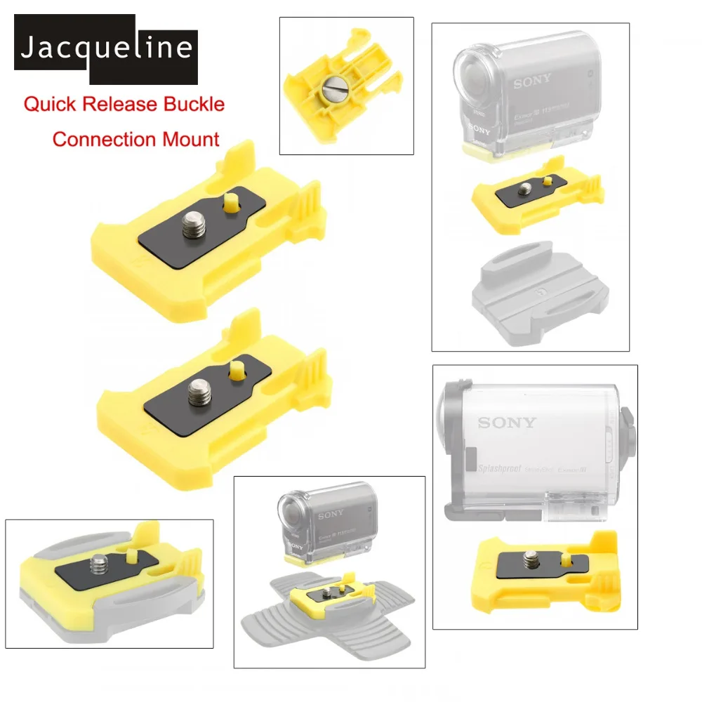 

Jacqueline for 2pc Quick Release Buckle Connection Mount for Sony Action Cam AS200V FDR-X1000V W 4K AS30V AS100V HDR-AZ1 Mini