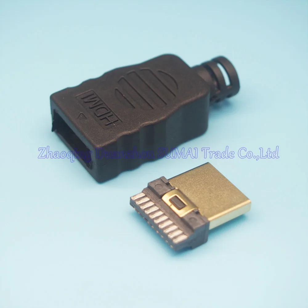 20 компл./лот 2 в 1 HDMI 19 P штекер с пластиковым корпус соединителя соединительный провод типа