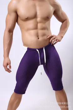 

Mens Sexy Skinny Shorts Homme Men Mesh Semi Transparent Elastic Short Men Half Panties Pouch Tight Shorts B2227