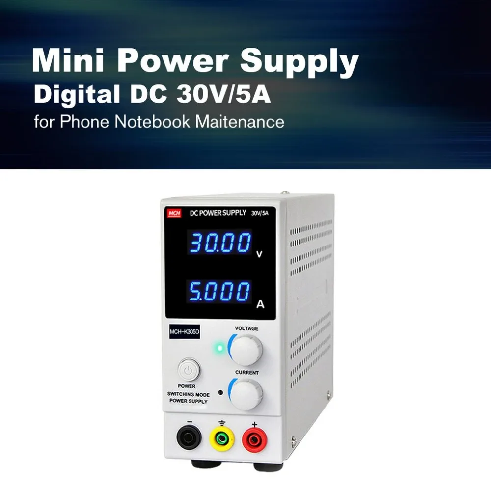 

30V/5A Digital Mini DC Power Supply Current Volt Display Adjustable Switching for Mobile Phone PC Notebook Maintenance