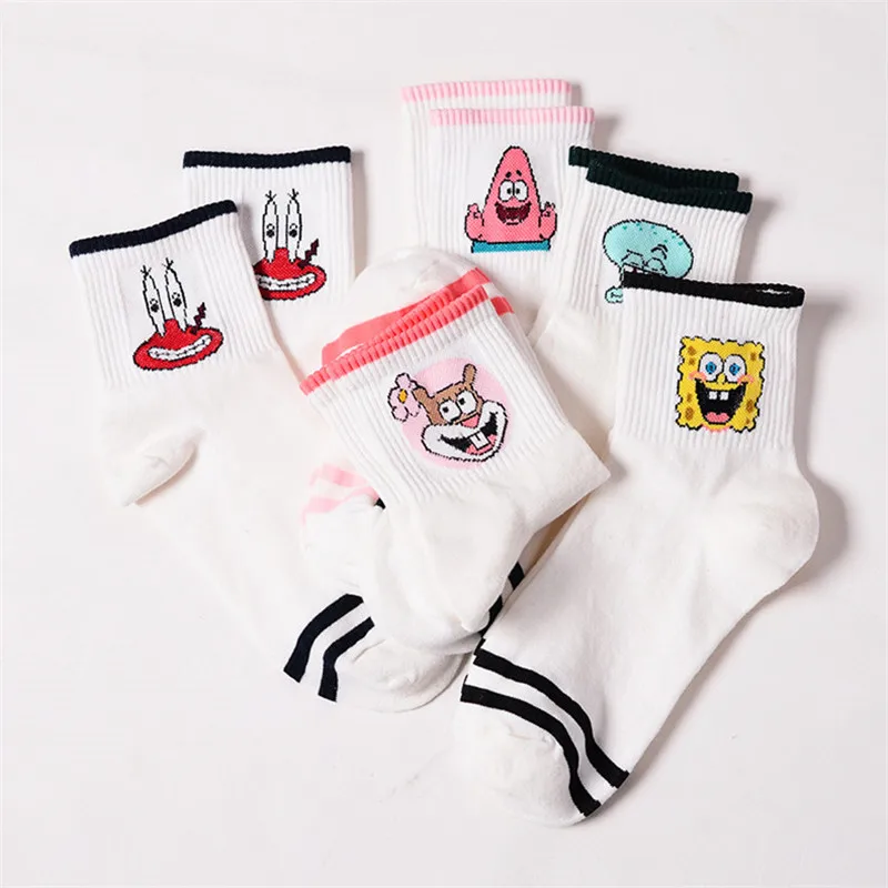 Fashion Cartoon Character Cute Short Socks Women Harajuku Cute Patterend Ankle Socks Hipster Skatebord Ankle Funny Socks Female