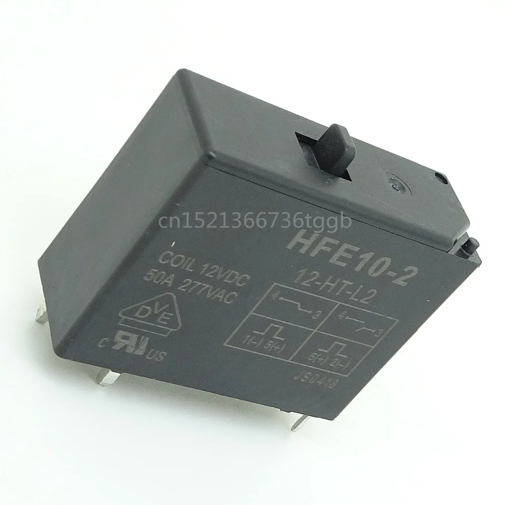 

5pcs HFE10-2-12-HT-L2 double coil with manual switch 50A group open high power magnetic holding relay