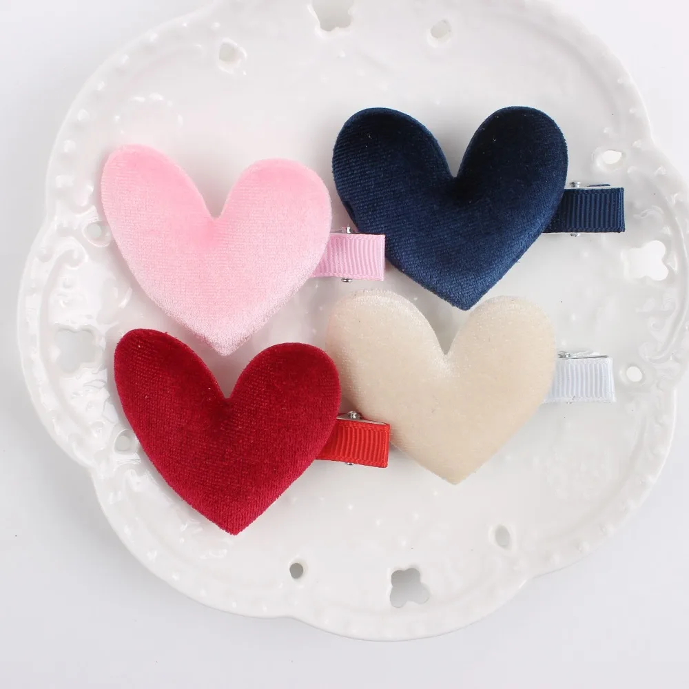 

2018 boutique material cotton fabric love heart model combination girls hairpin Hair Accessories for KIDS 1pcs barrettes BM015