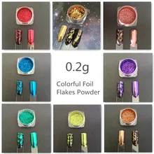 1 коробка 2 способа платиновой фольги хлопья пигмент зеркало и чешуйчатый эффект хромированная пудра для ногтей блестки Маникюр гель лак для ногтей DIY