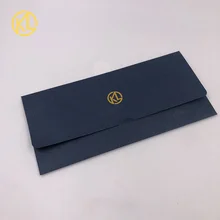 Голубой цвет конверт бумажный материал с золотой горячий штамп логотип для хорошей продажи bankбанкноты или все золото gift для подарка