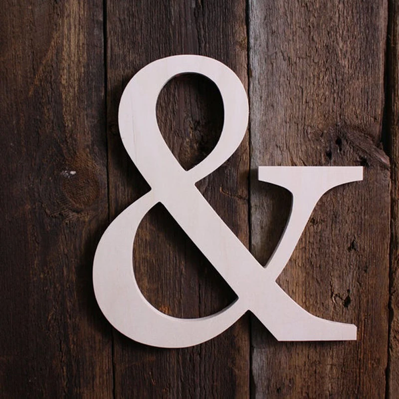 

Unfinished wooden ampersand typography- wall / home decor / wedding photo prop