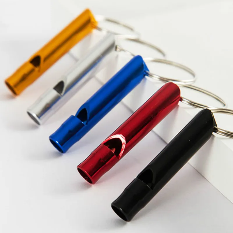 

Outdoor Aluminum Alloy Small Whistle Keychain Metal Travel Portable Lifeguard Whistle Referee Whistle