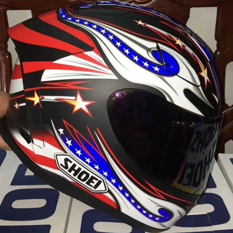 

X12 motorcycle helmet full helmet American flag glory big eyes. Capacete