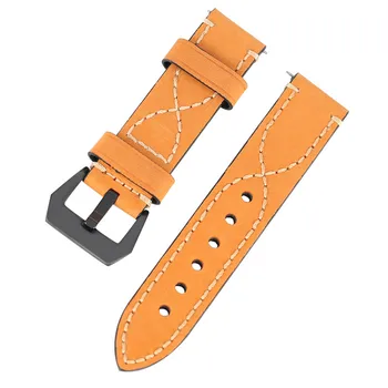 

Fashion 20MM 22MM 24MM 26MM Smooth Stitch Watch Band Quick Leather Watchband Comfortable Soft Replacement Strap with Pin Buckle