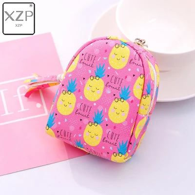 XZP мультфильм Женщины Девушки миниатюрная монетная сумка кошка фрукты печать портмоне ключи держатель карты кошелек деньги сумки Наушники пакет Дети Подарки - Цвет: Style 2