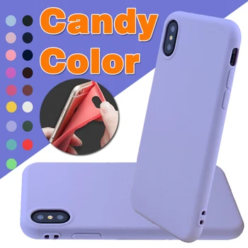 

50pcs Candy Color Matte Frosted Shockproof For iPhone XS Max XR X 8 7 6 6S Plus Full Protective Soft Silicone TPU Cover Case