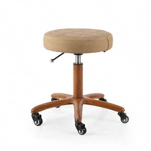 Bar Chair Cashier Stool Hairdressing Beauty Master Stool Technician Bench Fabric Round High Stool Simple Backrest Lift Chair
