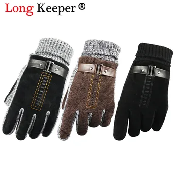 

Winter Gloves Men Warm Mittens Men's Fashion Pigskin Leather Windproof Gloves Touchable Screen Gloves Winter Driving gants moto