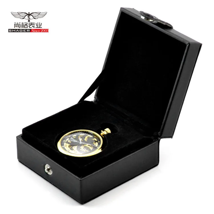Elegant-Organizer-Gift-Box-Foam-Pad-Black-Leather-Hight-Quality-Pocket-Watch-Box-Storage (1)