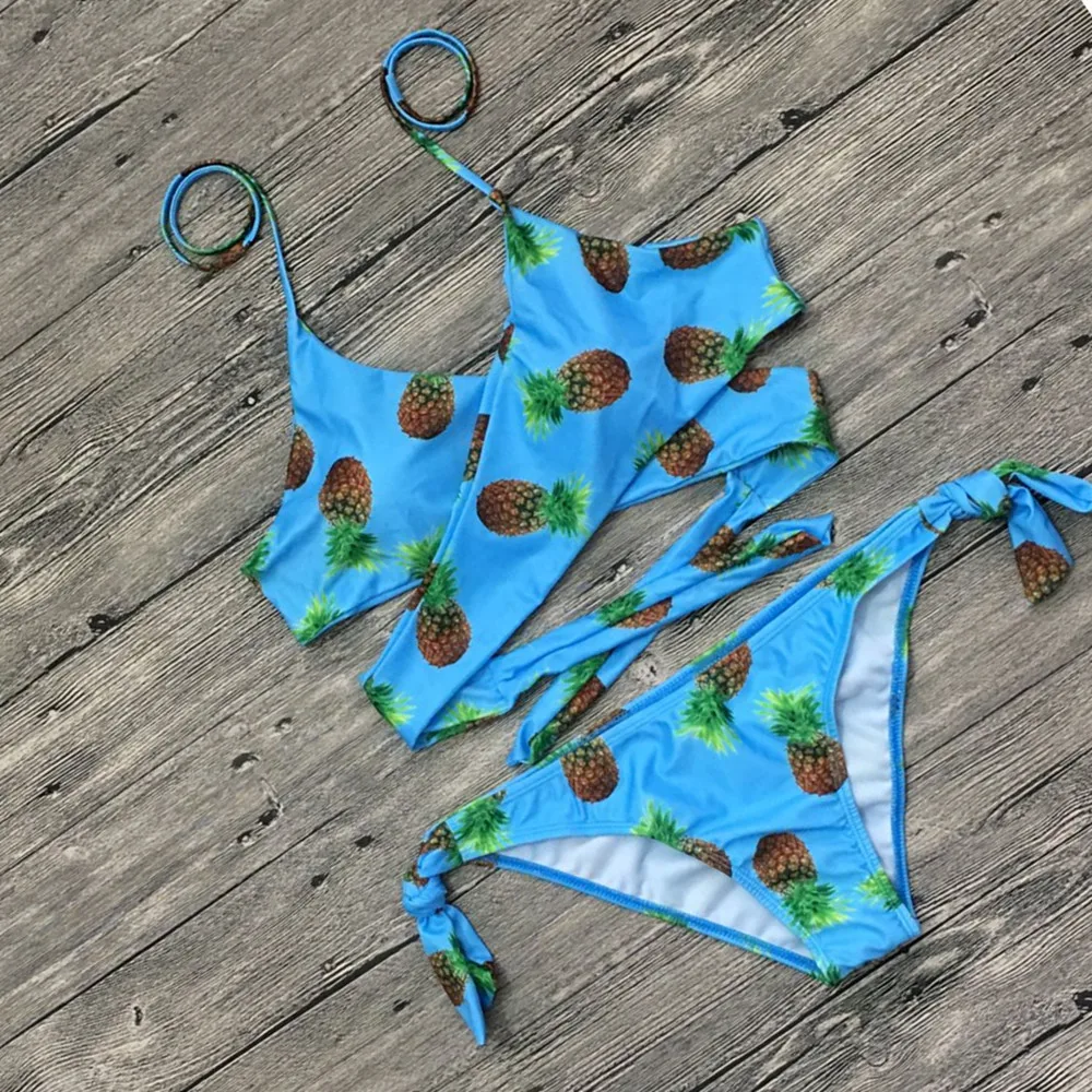 Танкини купальники для женщин раздельный крест ремень мягкий комплект бикини Женская одежда для плавания купальник купальный костюм бикини Maillot - Цвет: Синий