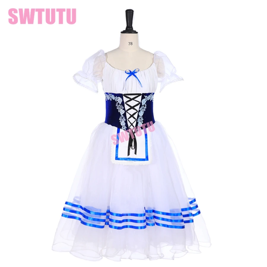 

giselle blue white peasant ballet costume tutu professional ballet long tutu ballerina romantic tutu Napoli ballet dress BT9238