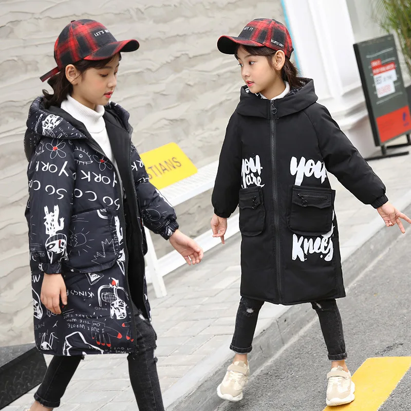 

The new children down jacket a wear clothes two sides long thickening in private warm winter coat