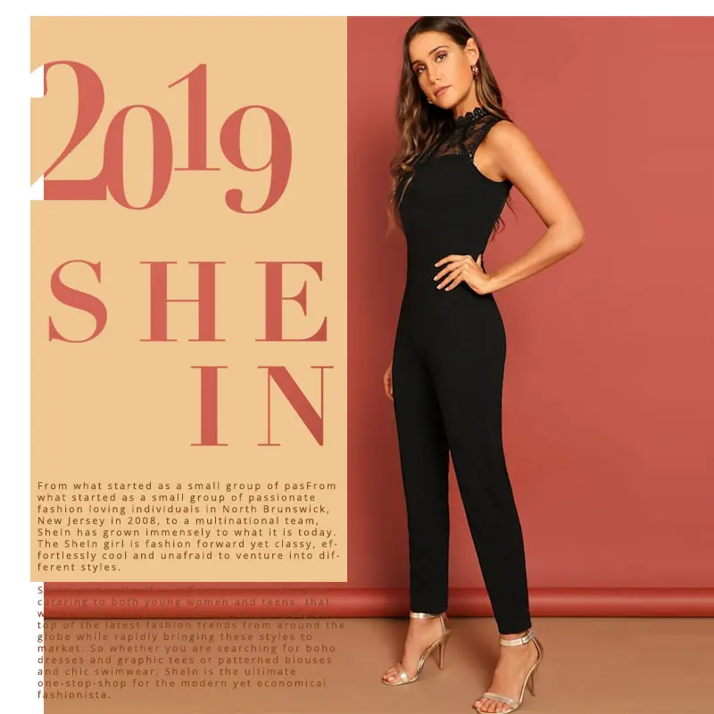 shein drop crotch jersey jumpsuit