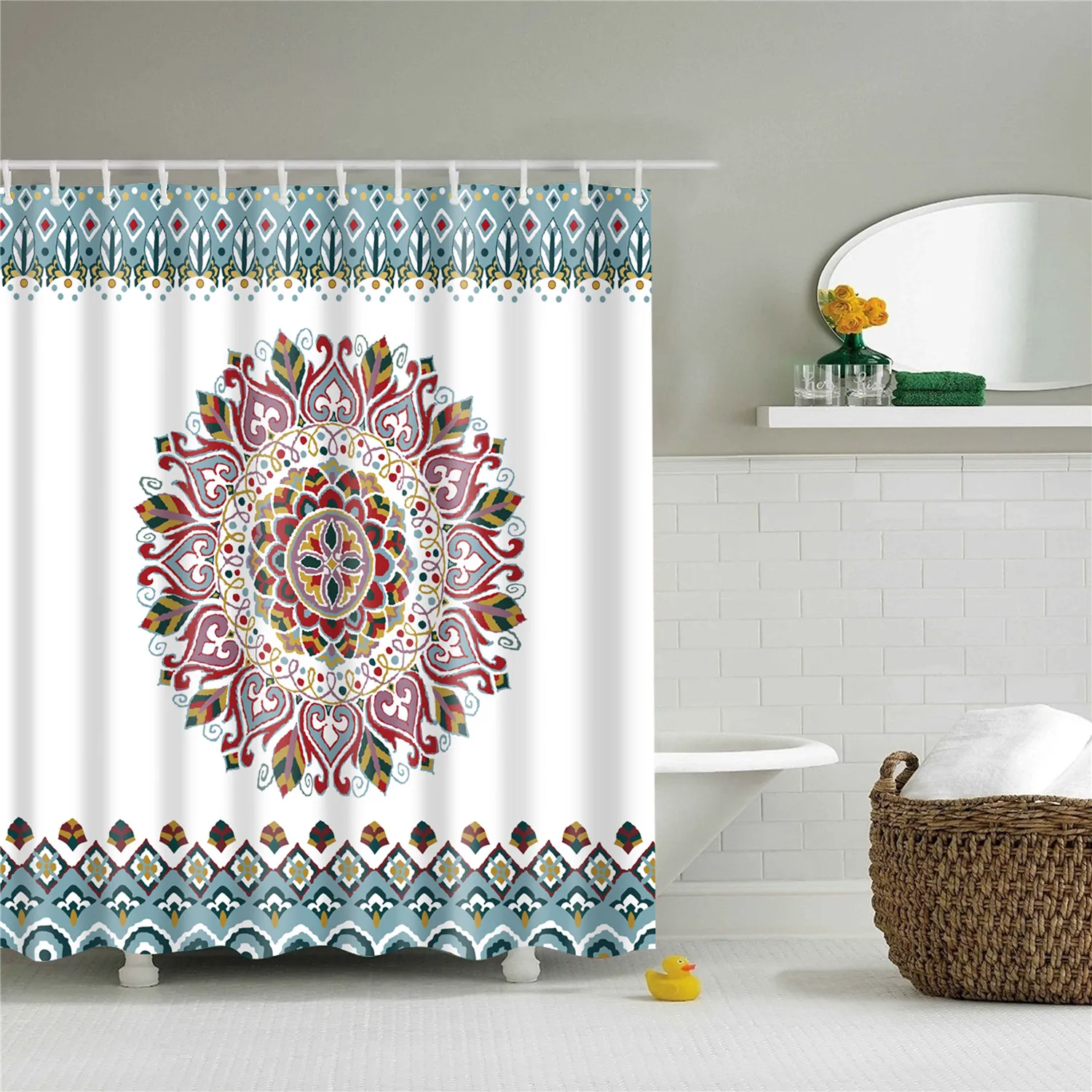 180x200 см индийский Bodhisattva 3D занавеска для ванной Водонепроницаемый полиэстер ткань затемненная Мандала занавеска для душа для ванной комнаты cortina - Цвет: TZ161217
