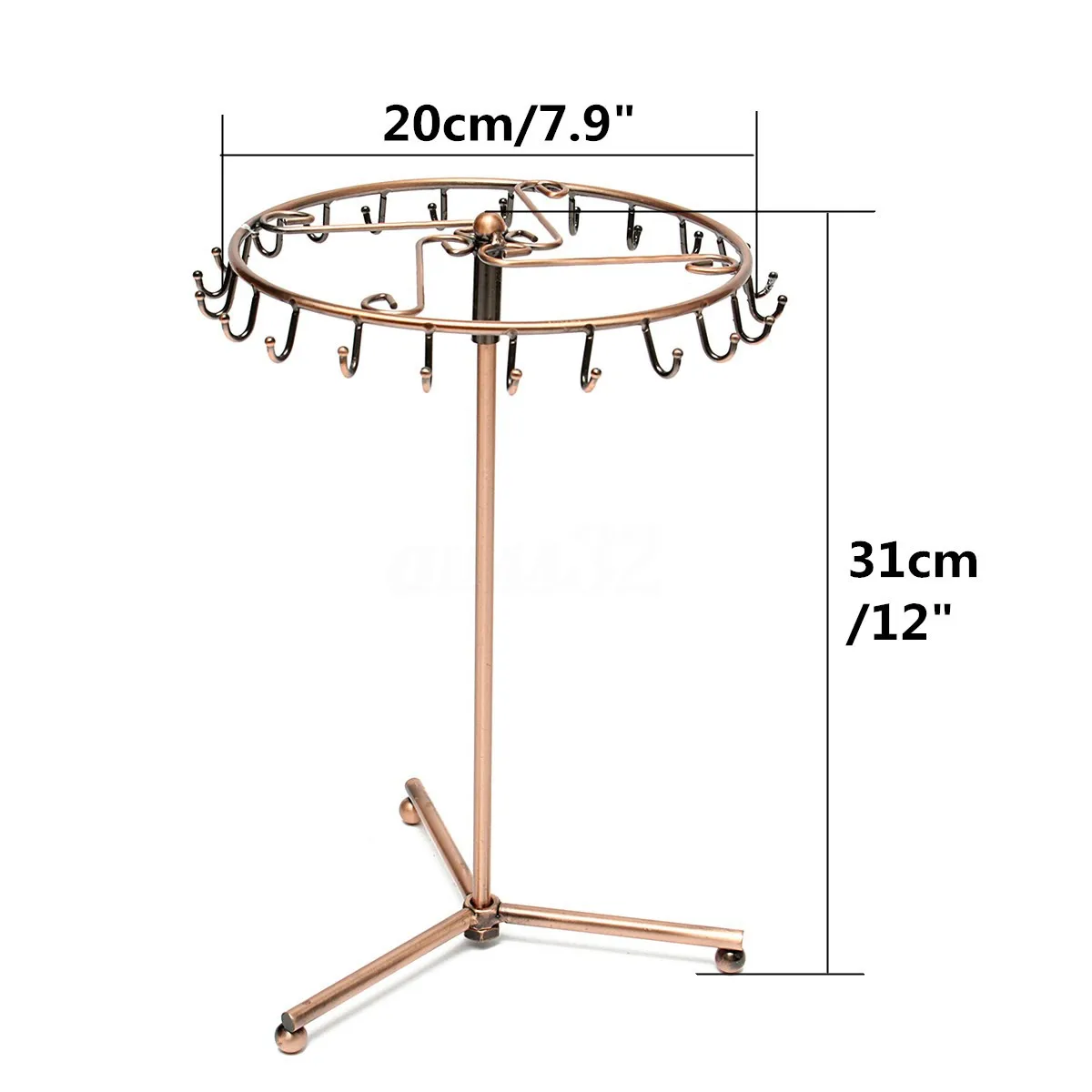  Jewelry Rotating Ring Display Holder Organizer Necklace Stand Rack 23 Hooks
